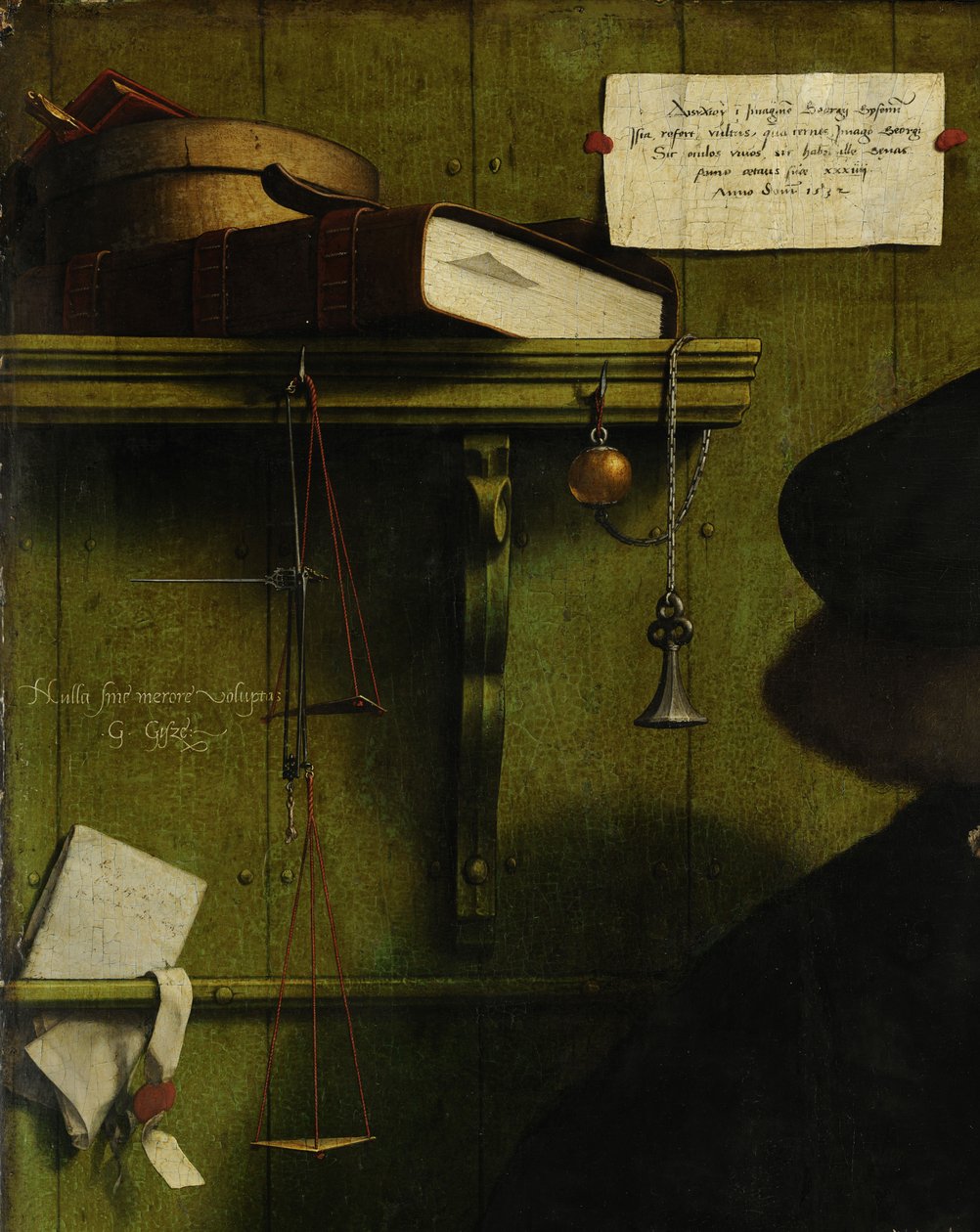 Der Kaufmann Georg Gisze (Detail), 1532 von Hans Holbein der Jüngere