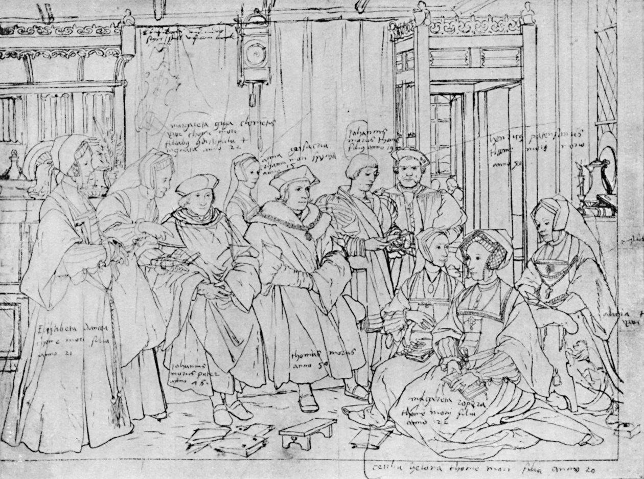 Die Familie More, nach der Skizze von Holbein im Basler Museum, 1527, 1903 von Hans Holbein der Jüngere