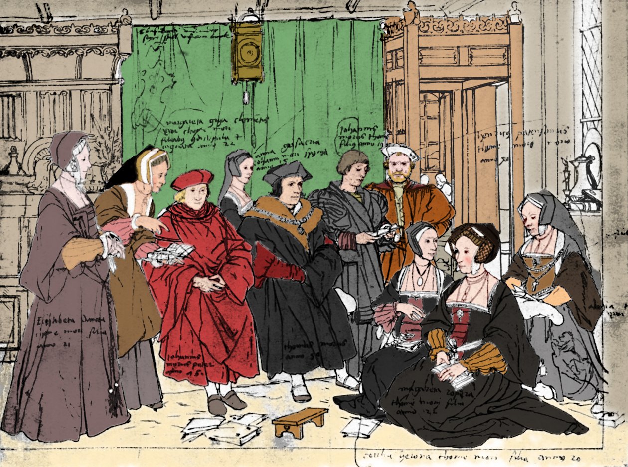 Die Familie More, nach der Skizze von Holbein im Basler Museum, 1527, 1903 von Hans Holbein der Jüngere