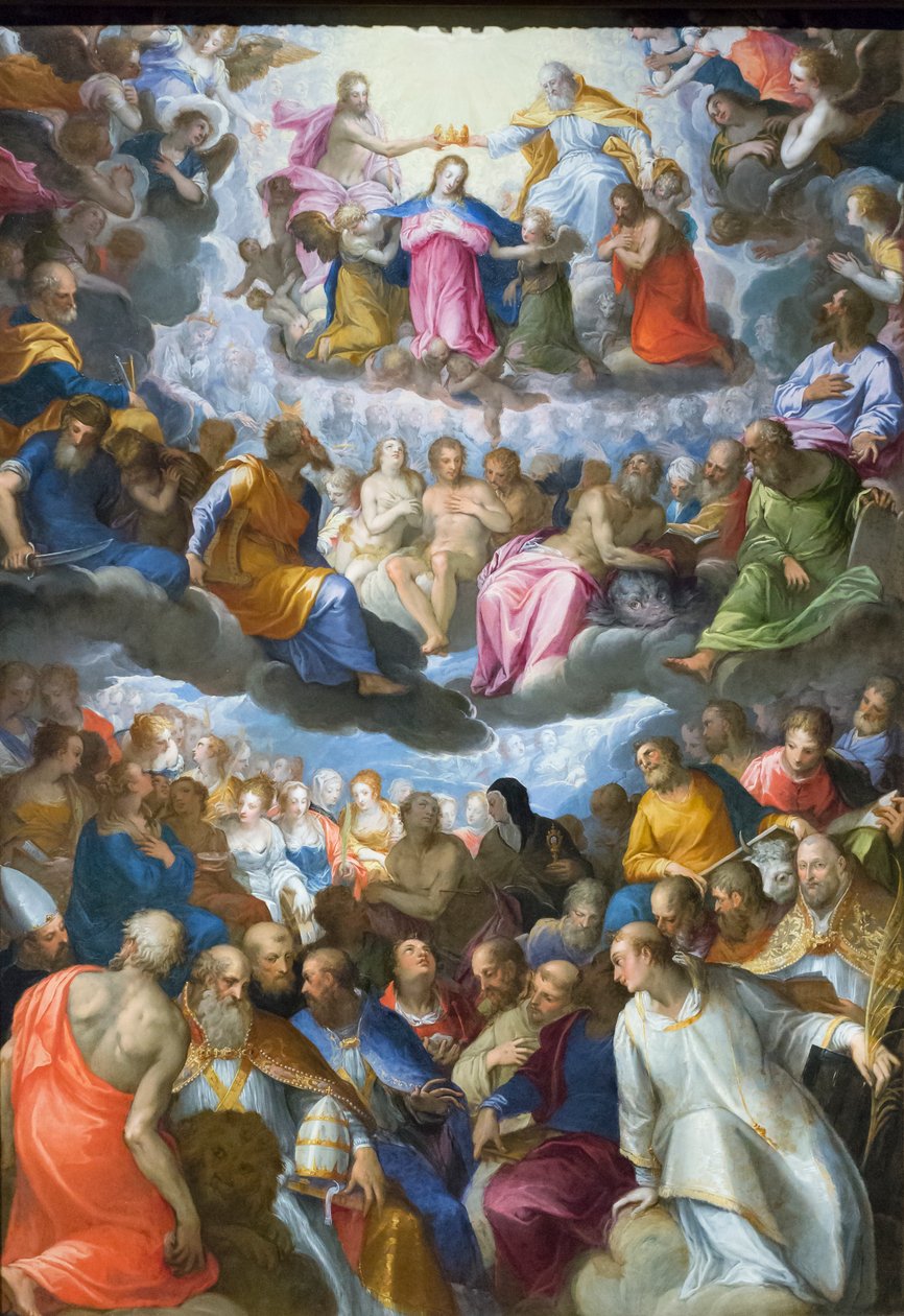 Die Krönung der Jungfrau von Hans I or Johann Rottenhammer