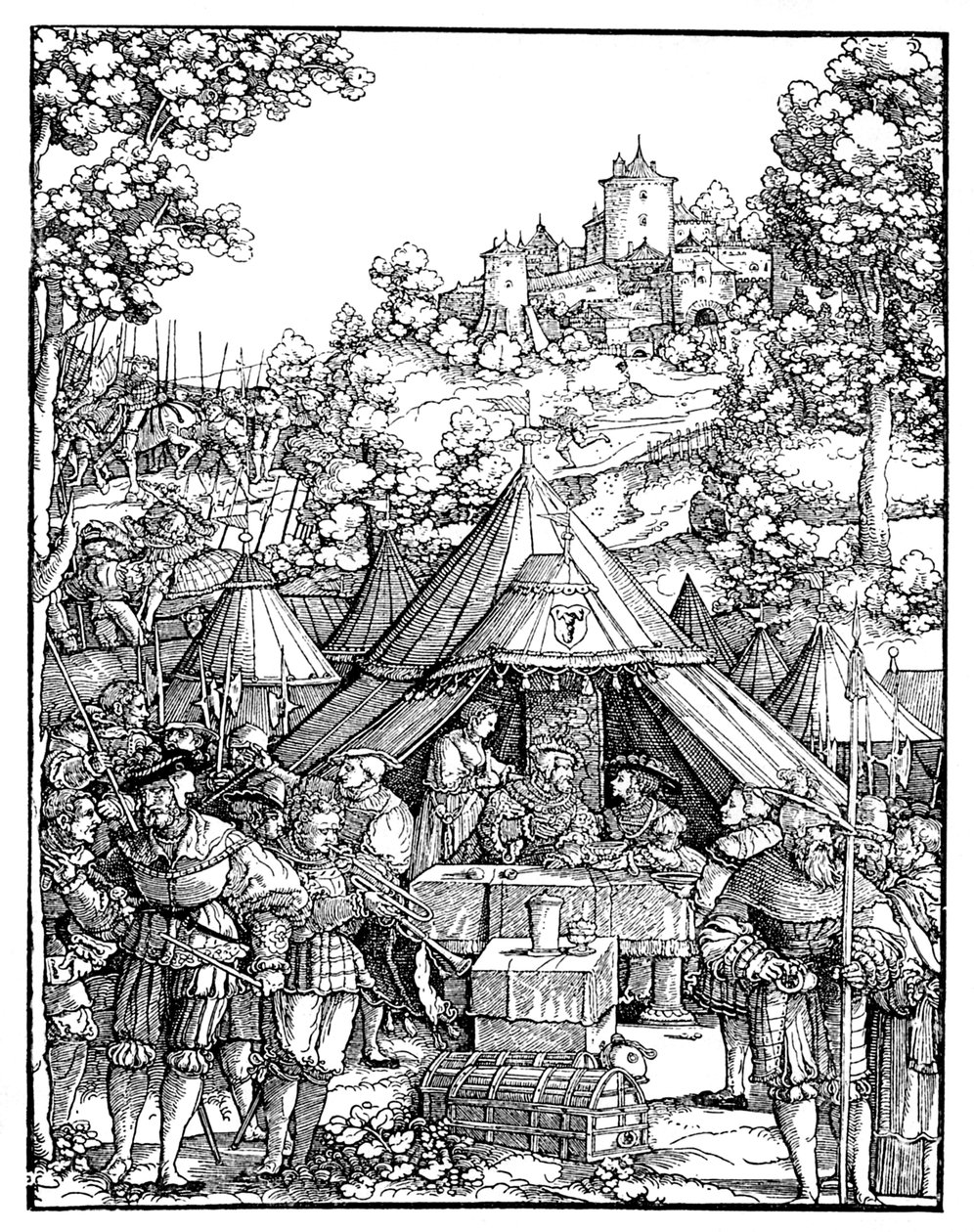 Karl V. in einem Militärlager von Hans Leonard Schaufelein