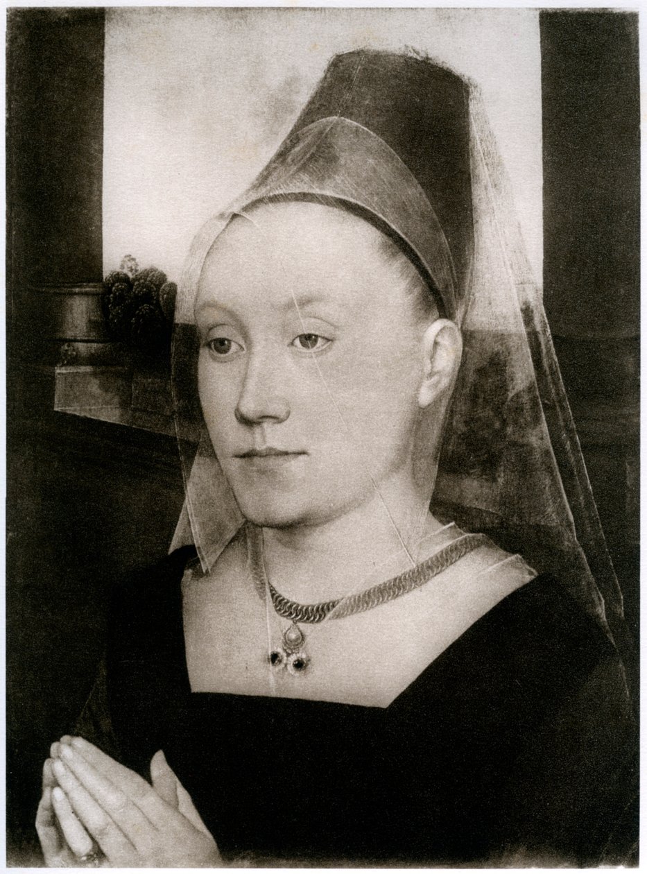 Barbara Van Vlaenderbergh, Ehefrau von Guillaume Moreel, um 1480, 1927 von Hans Memling