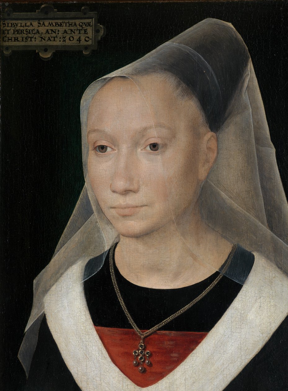 Detail des Porträts einer jungen Frau von Hans Memling