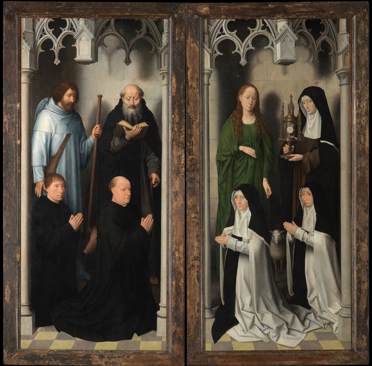 Außenansicht des Triptychons von Johannes dem Täufer und Johannes dem Evangelisten von Hans Memling