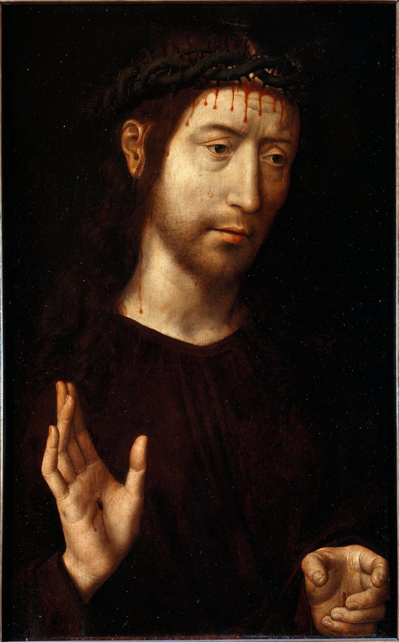 Jesus Christus mit Dornenkrone von Hans Memling