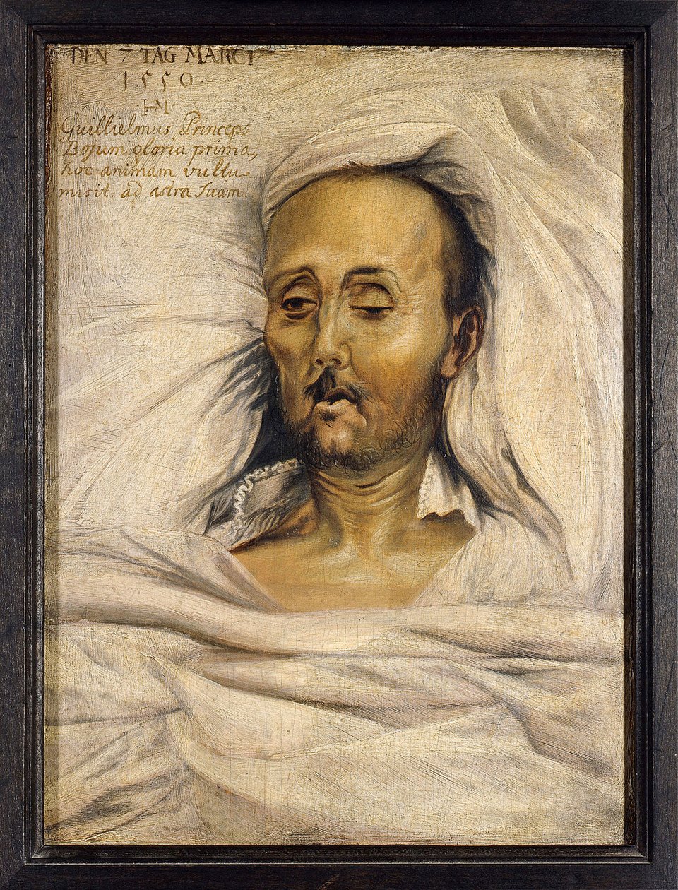 Herzog Wilhelm IV. von Bayern auf seinem Sterbebett von Hans Mielich or Muelich