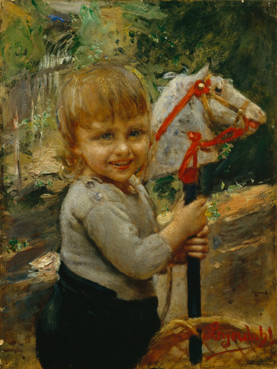 Junge mit Steckenpferd von Hans Olaf Heyerdahl