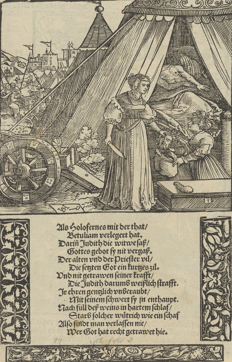 Judith mit dem Kopf des Holofernes, aus Das Büchle Memorial von Hans Schäufelein the Elder