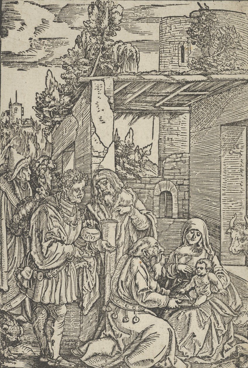 Die Anbetung der Könige, aus Ewangeli und Epistel von Hans Schäufelein the Elder