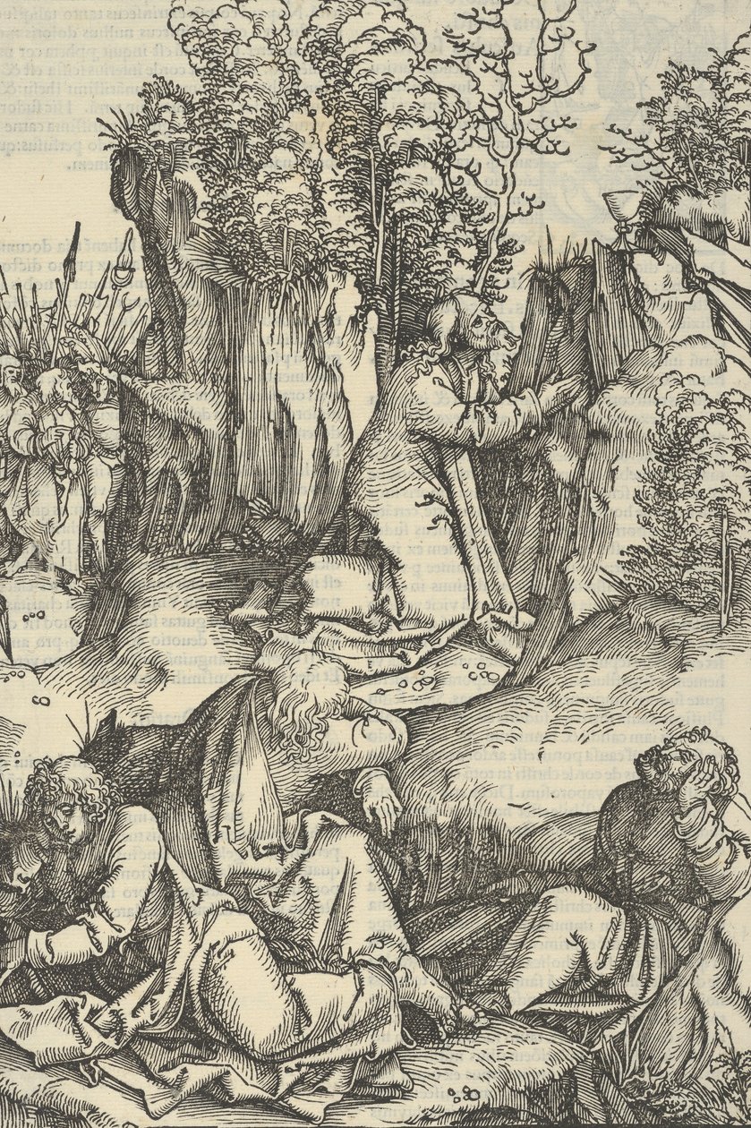 Die Agonie im Garten aus Speculum passionis domini nostri Ihesu Christi von Hans Schäufelein the Elder