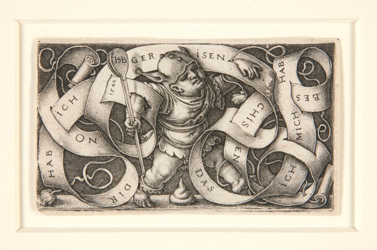 Der kleine Schalksnarr mit großem Schriftband von Hans Sebald Beham