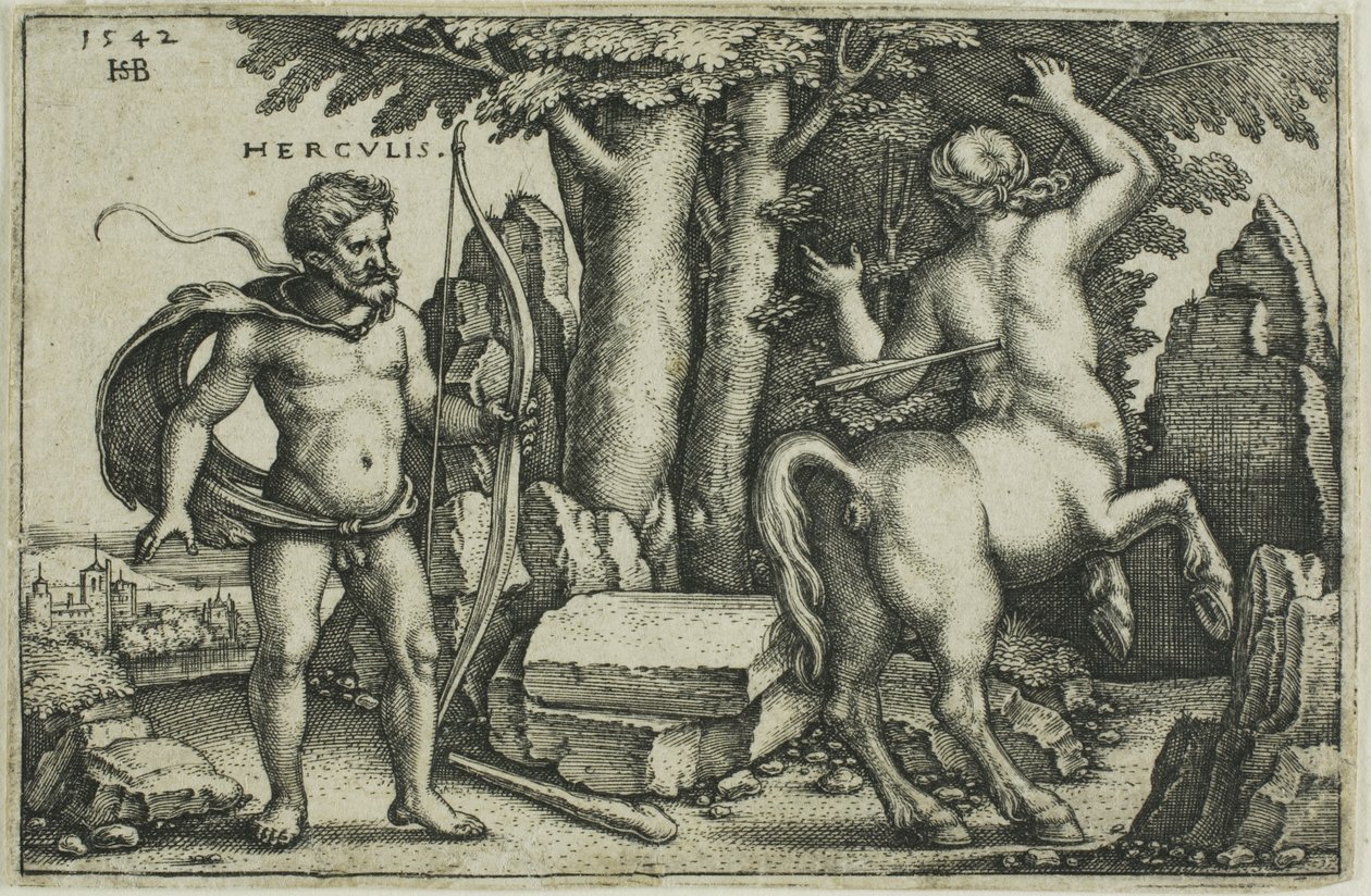 Herkules und Nessus von Hans Sebald Beham