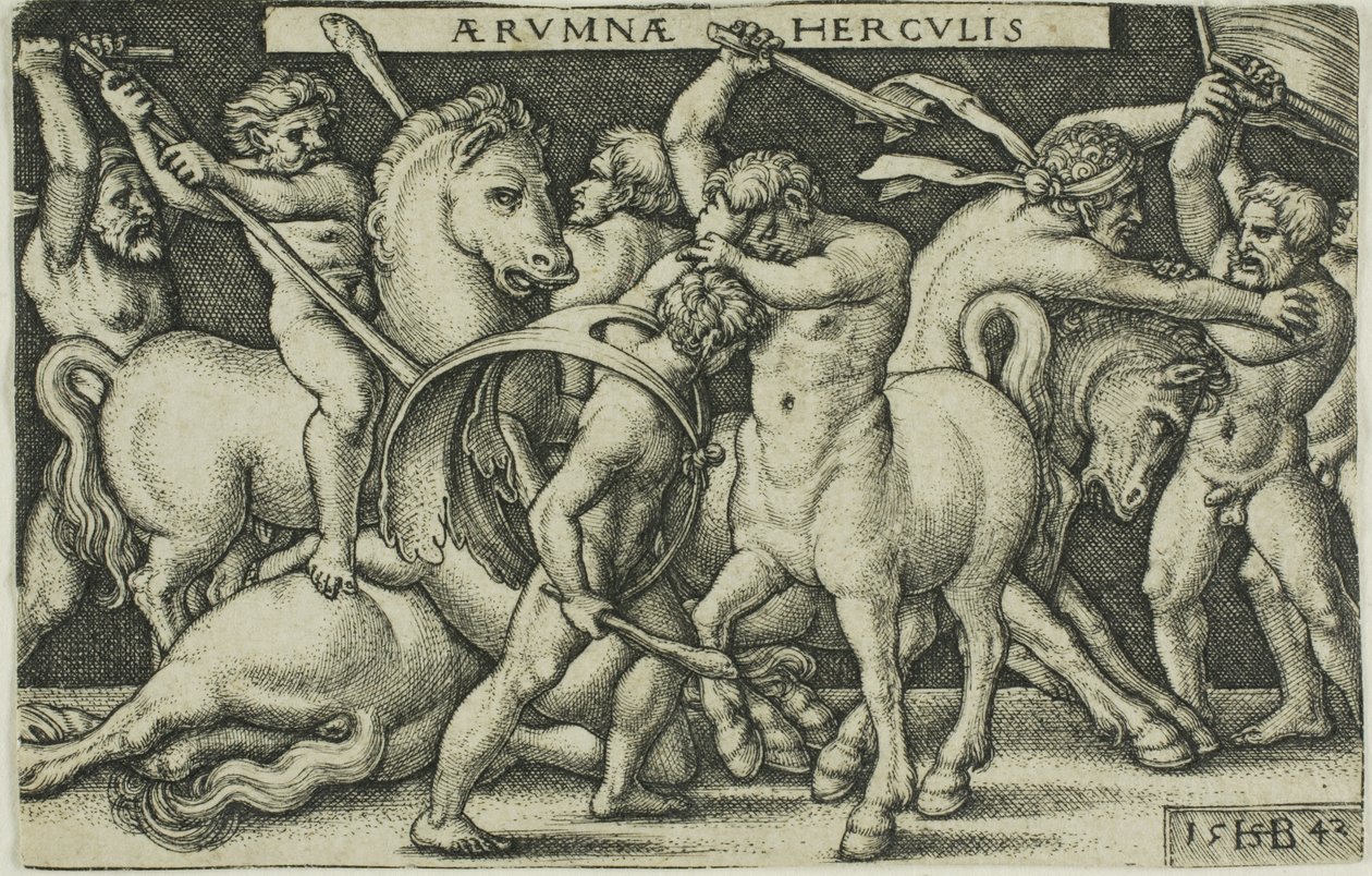 Herkules und die Kentauren, aus den Arbeiten des Herkules von Hans Sebald Beham