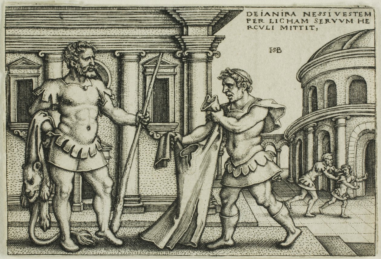 Lichas bringt das Gewand des Nessus zu Herkules, aus Die Arbeiten des Herkules von Hans Sebald Beham