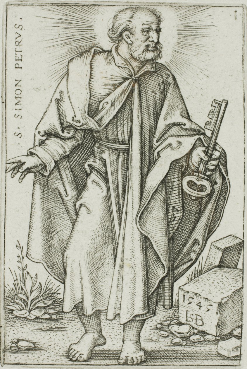 St. Peter, Platte 1 aus Die zwölf Apostel von Hans Sebald Beham