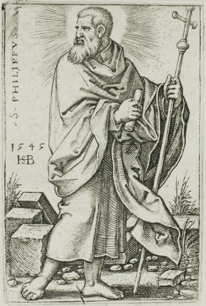 St. Philippus, Platte 5 aus Die Zwölf Apostel von Hans Sebald Beham