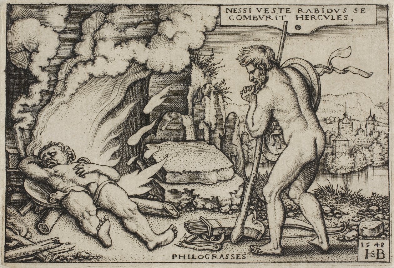 Der Tod des Herkules, aus Die Arbeiten des Herkules von Hans Sebald Beham