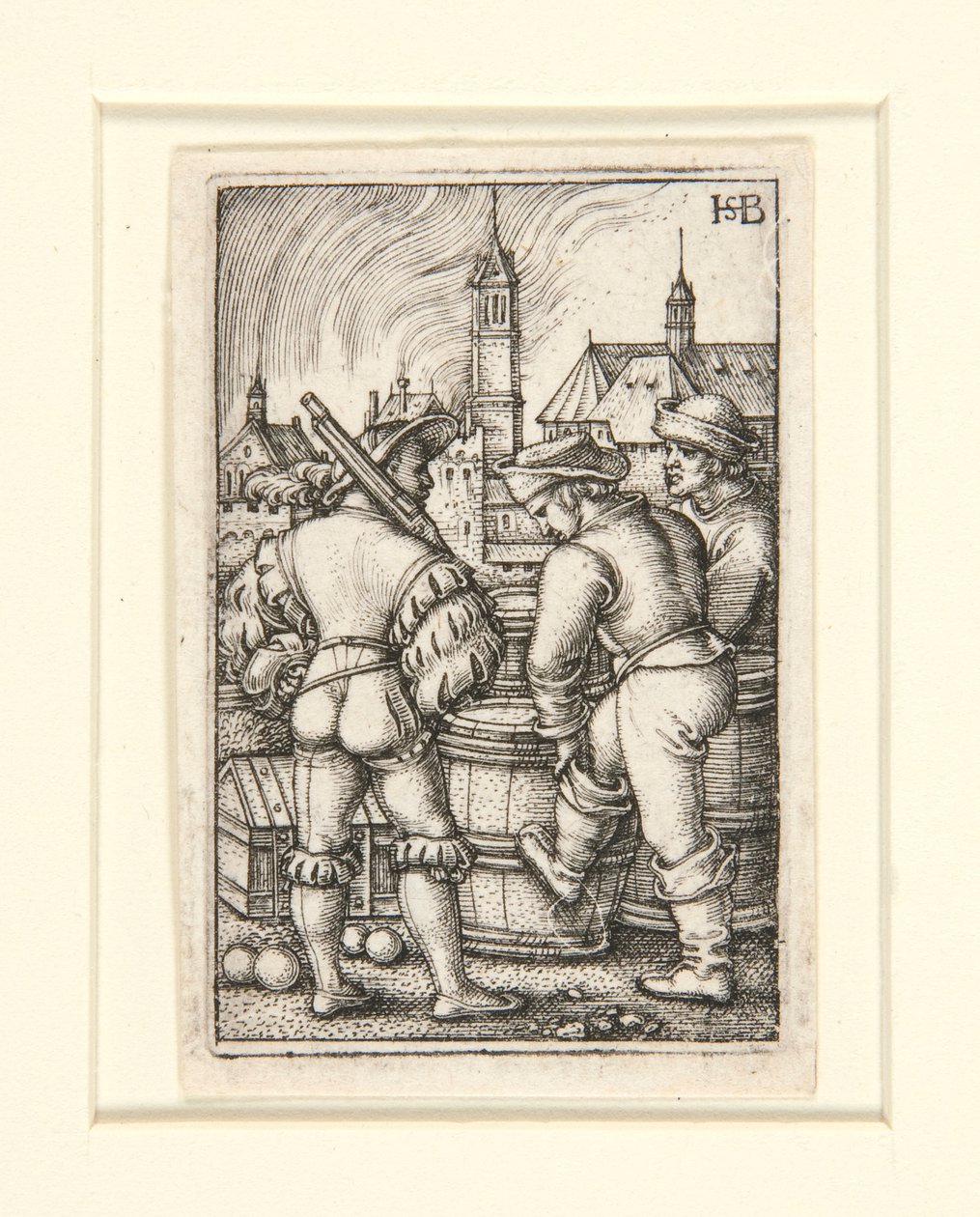 Die Wache bei den Pulverfässern von Hans Sebald Beham