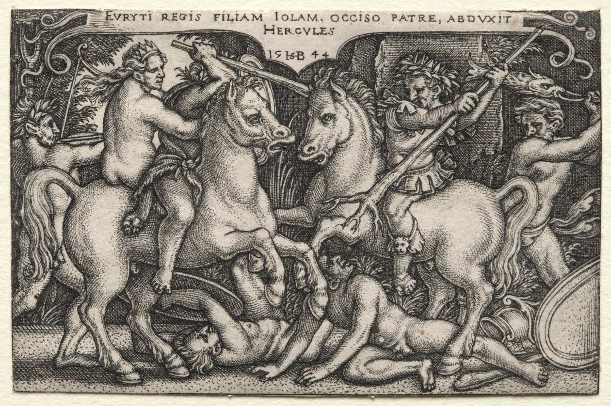 Die Arbeiten des Herkules: Herkules entführt Iole von Hans Sebald Beham
