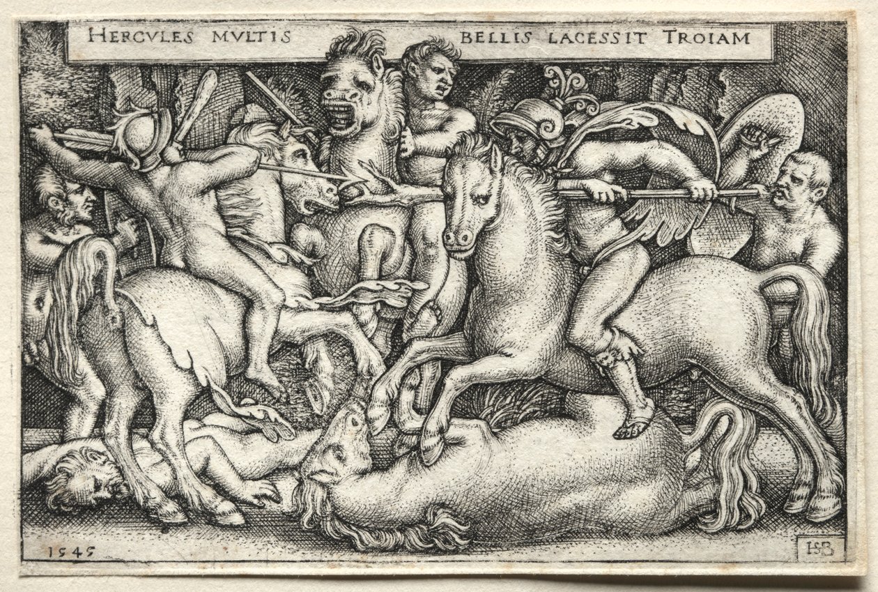 Die Arbeiten des Herkules: Herkules erobert Troja, 1545 von Hans Sebald Beham