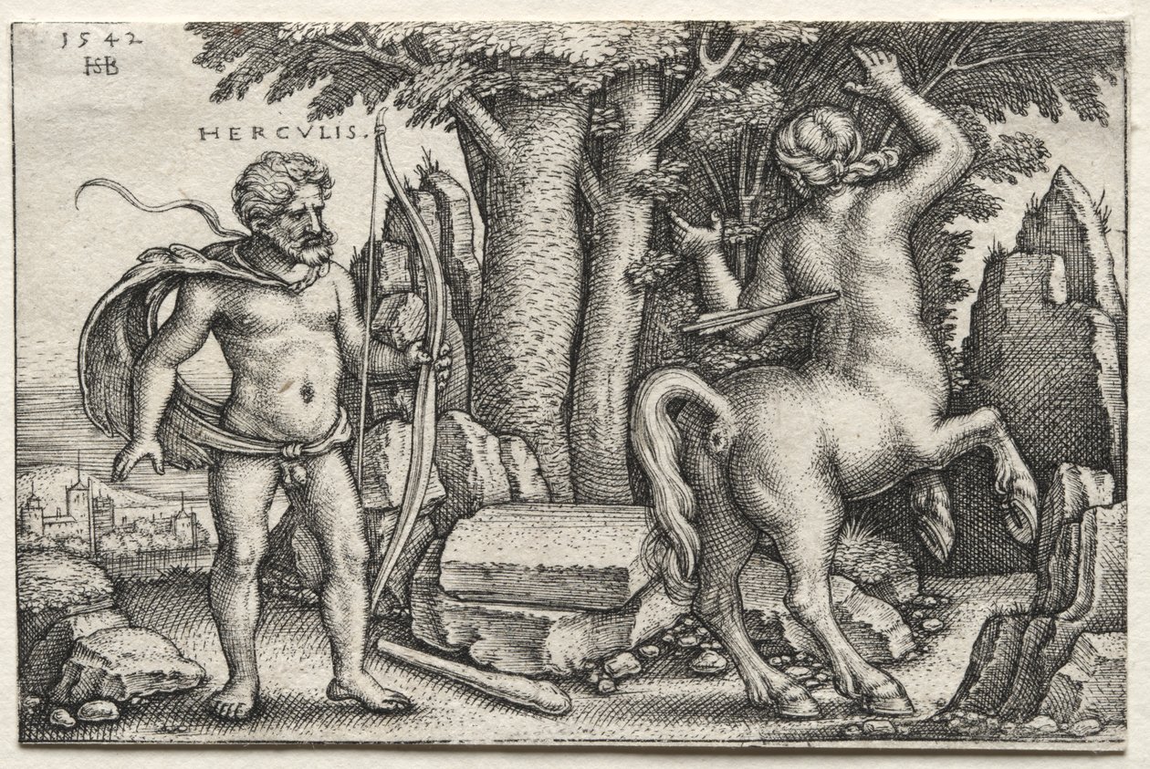 Herkules und Nessus von Hans Sebald Beham