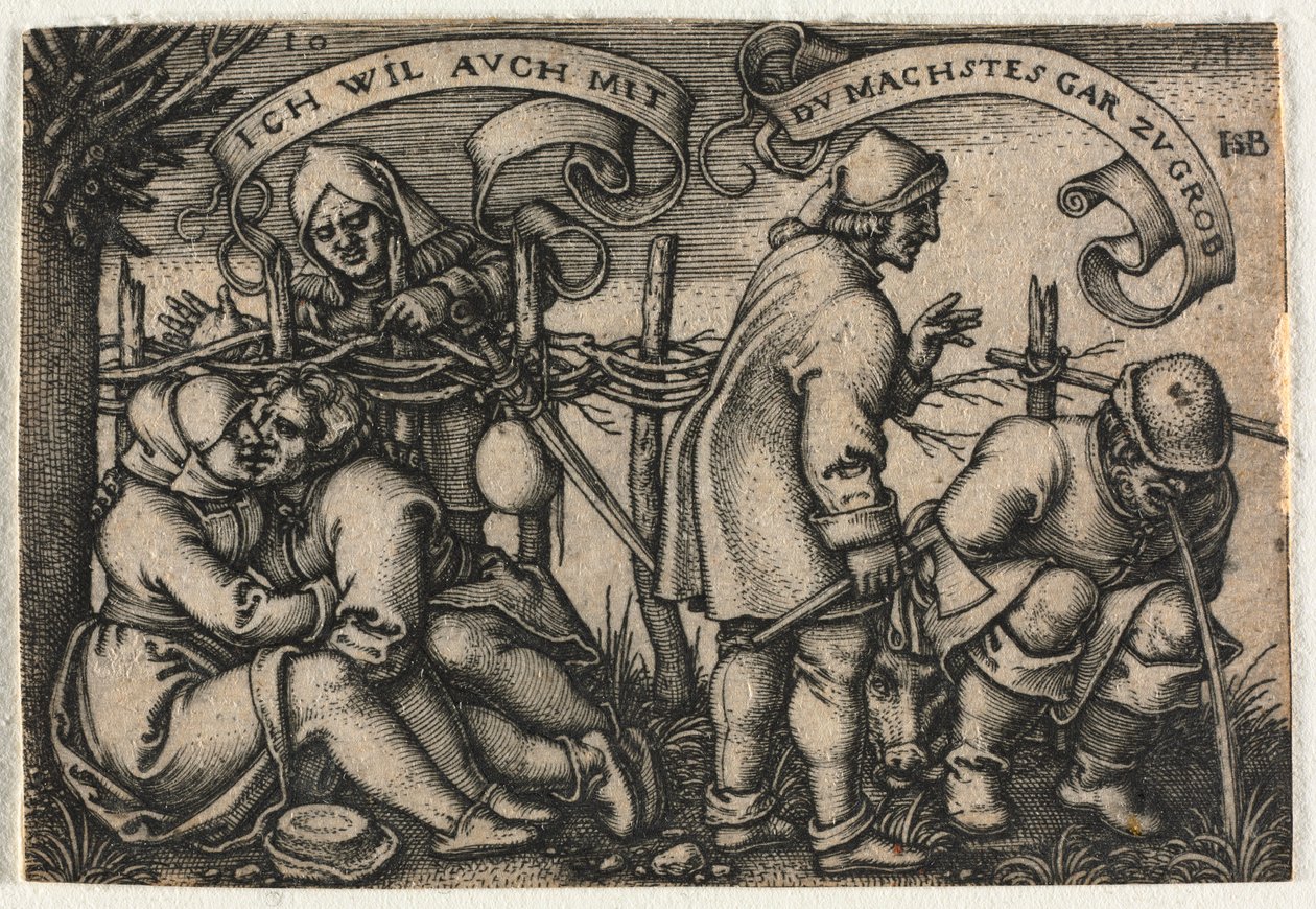 Die Bauernhochzeit oder die zwölf Monate: Nr. 10, 1546 von Hans Sebald Beham