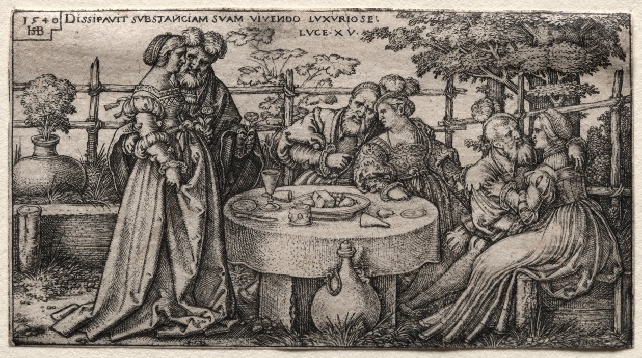 Der verlorene Sohn: Verschwendung seines Vermögens von Hans Sebald Beham