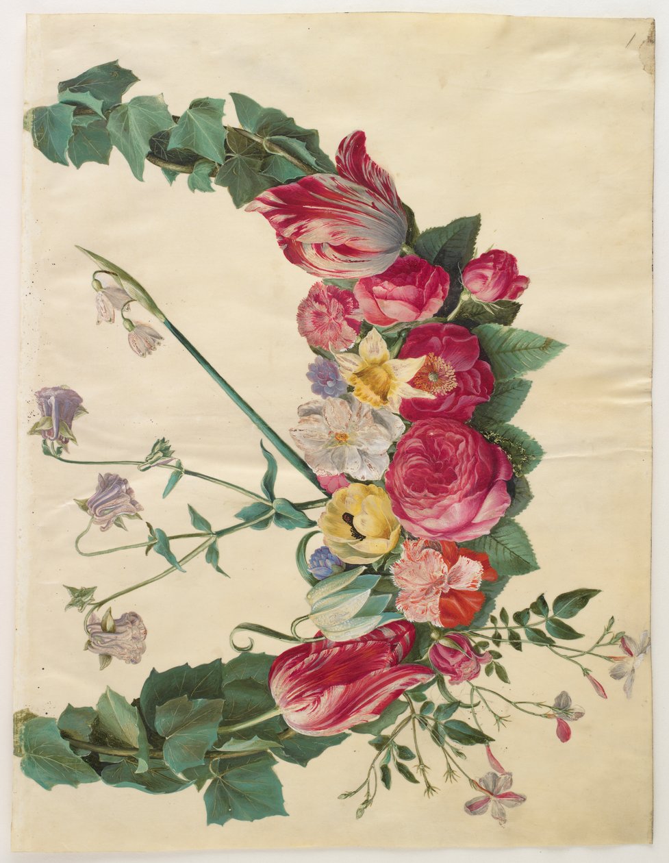 Blumengirlande aus dem Album Gottorfer Codex, ca. 1650 von Hans Simon Holtzbecher