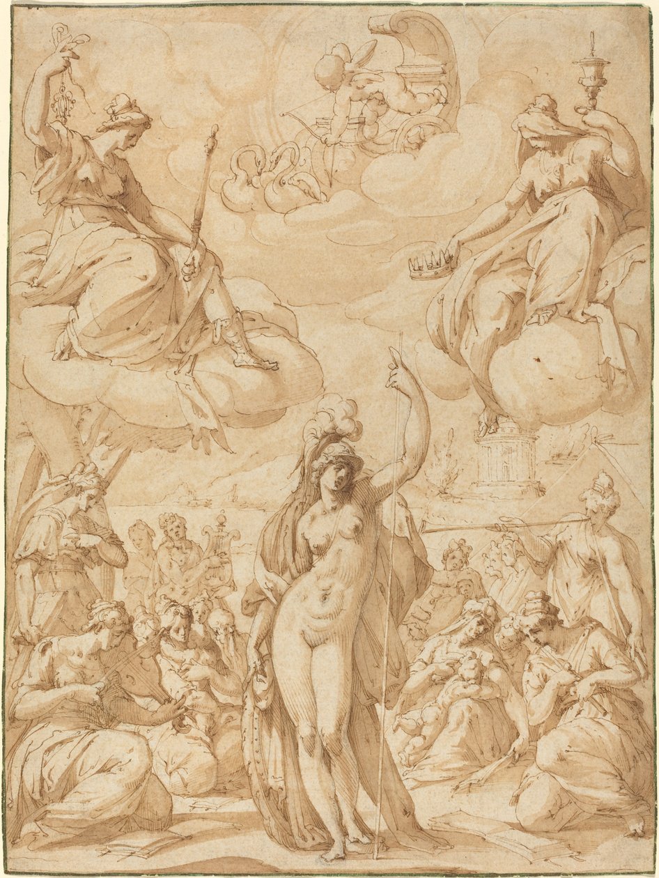Allegorie der Minerva als Haupt der Musen von Hans Speckaert