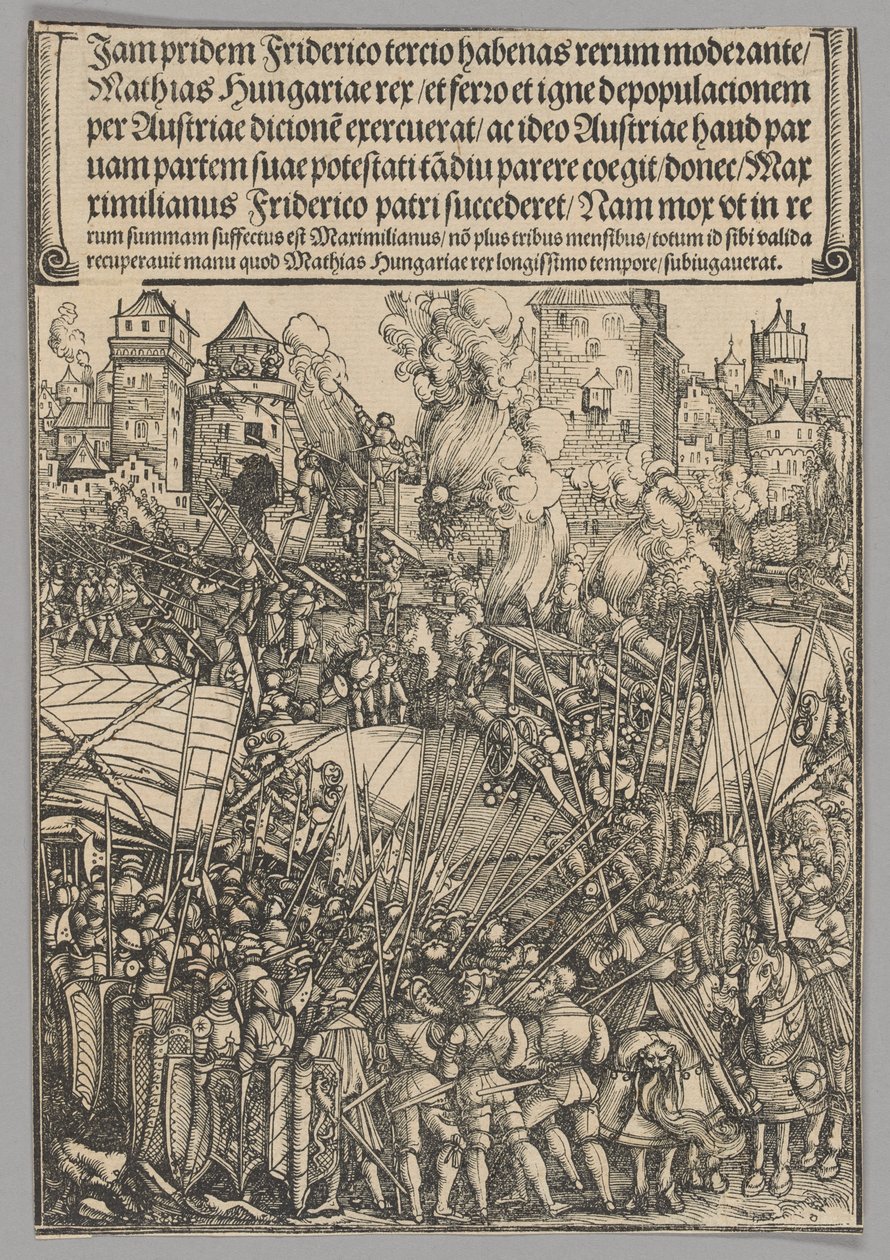 Vertreibung der Ungarn, Platte 13 aus Historische Szenen aus dem Leben von Kaiser Maximilian I. vom Triumphbogen von Hans Springinklee