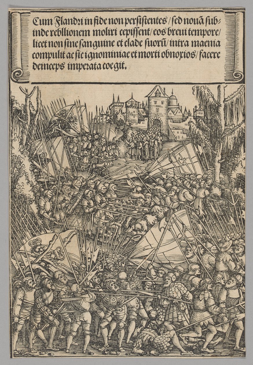 Zweiter flämischer Aufstand, Platte 10 aus Historische Szenen aus dem Leben von Kaiser Maximilian I. vom Triumphbogen von Hans Springinklee