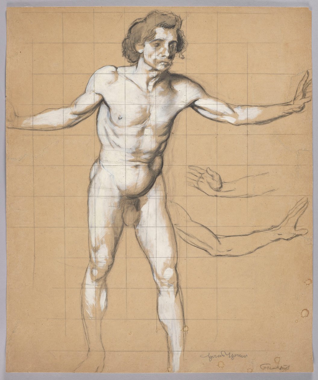 Männlicher Akt - Studie zur Figur des Siegfried von Hans Thoma
