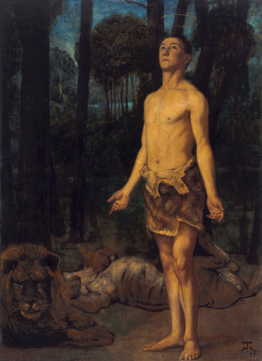 Daniel in der Löwengrube von Hans Thoma