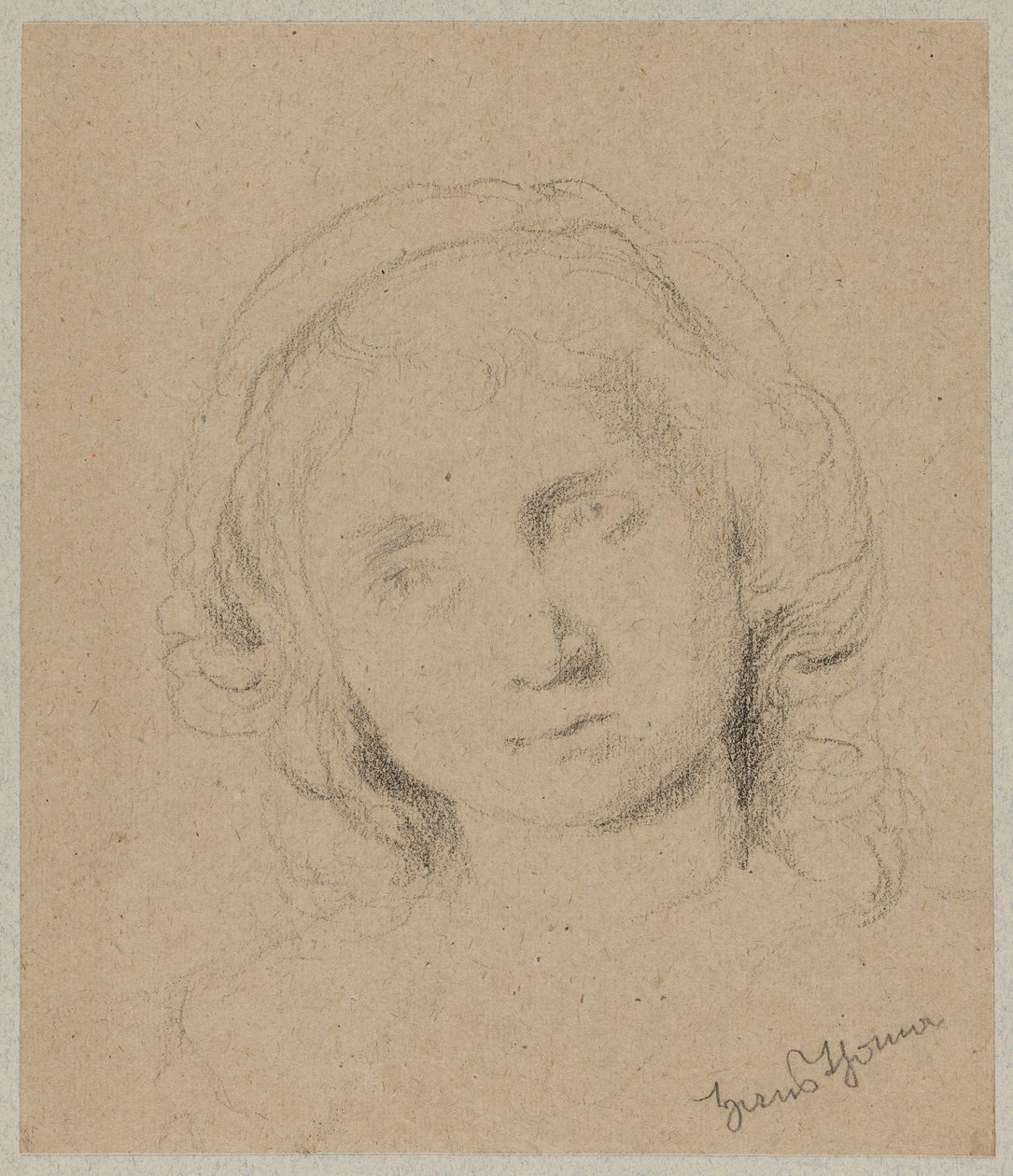 Kopf einer jungen Frau von Hans Thoma