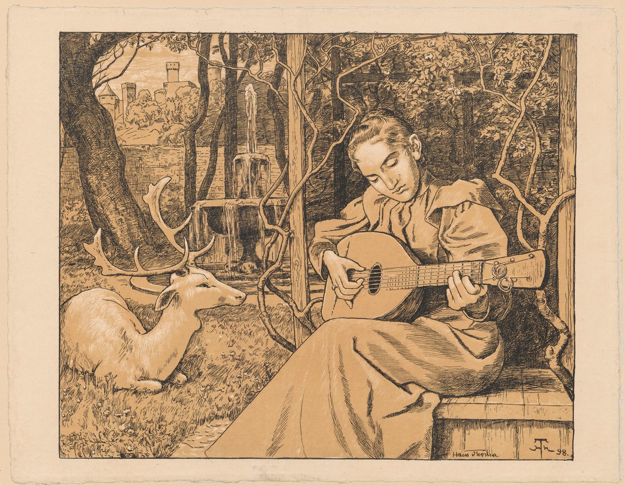 Lutnistka. Allegorie der Musik von Hans Thoma