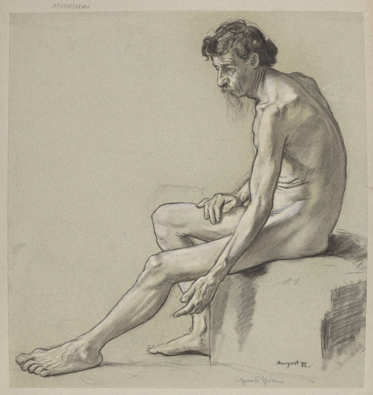 Studium eines männlichen Aktes von Hans Thoma