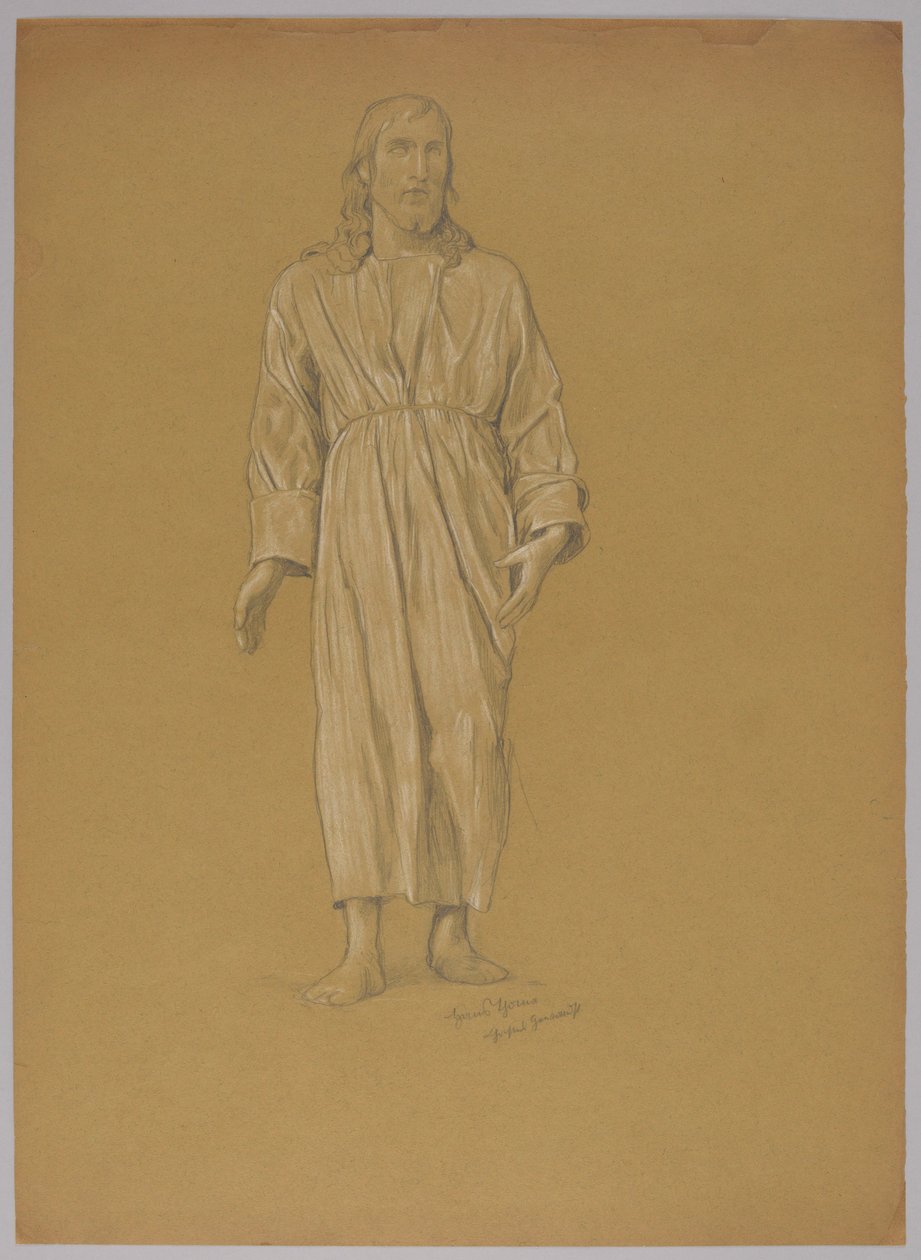 Studie der Figur Christi (Vorder- und Rückseite) von Hans Thoma