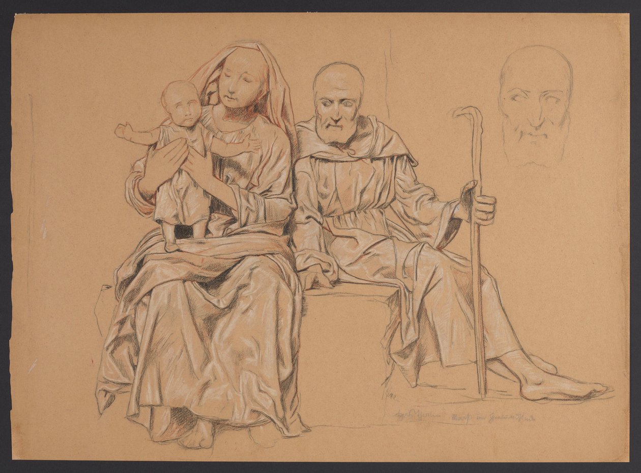 Heilige Familie, rechts Wiederholung des Kopfes von St. Josef von Hans Thoma