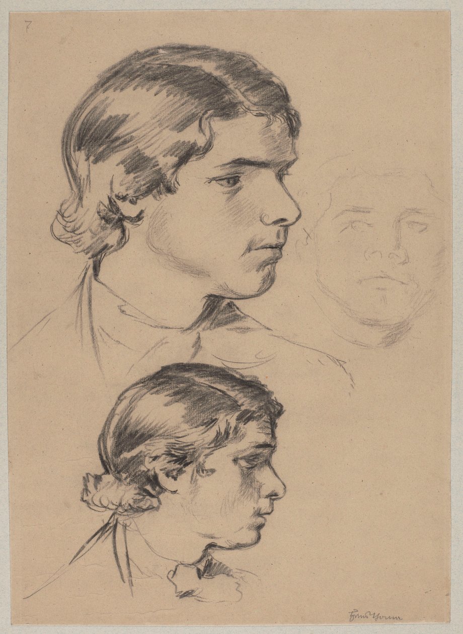 Drei Studien eines jungen Mannes von Hans Thoma