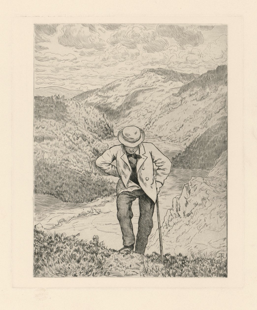 Wanderer im Gebirge von Hans Thoma