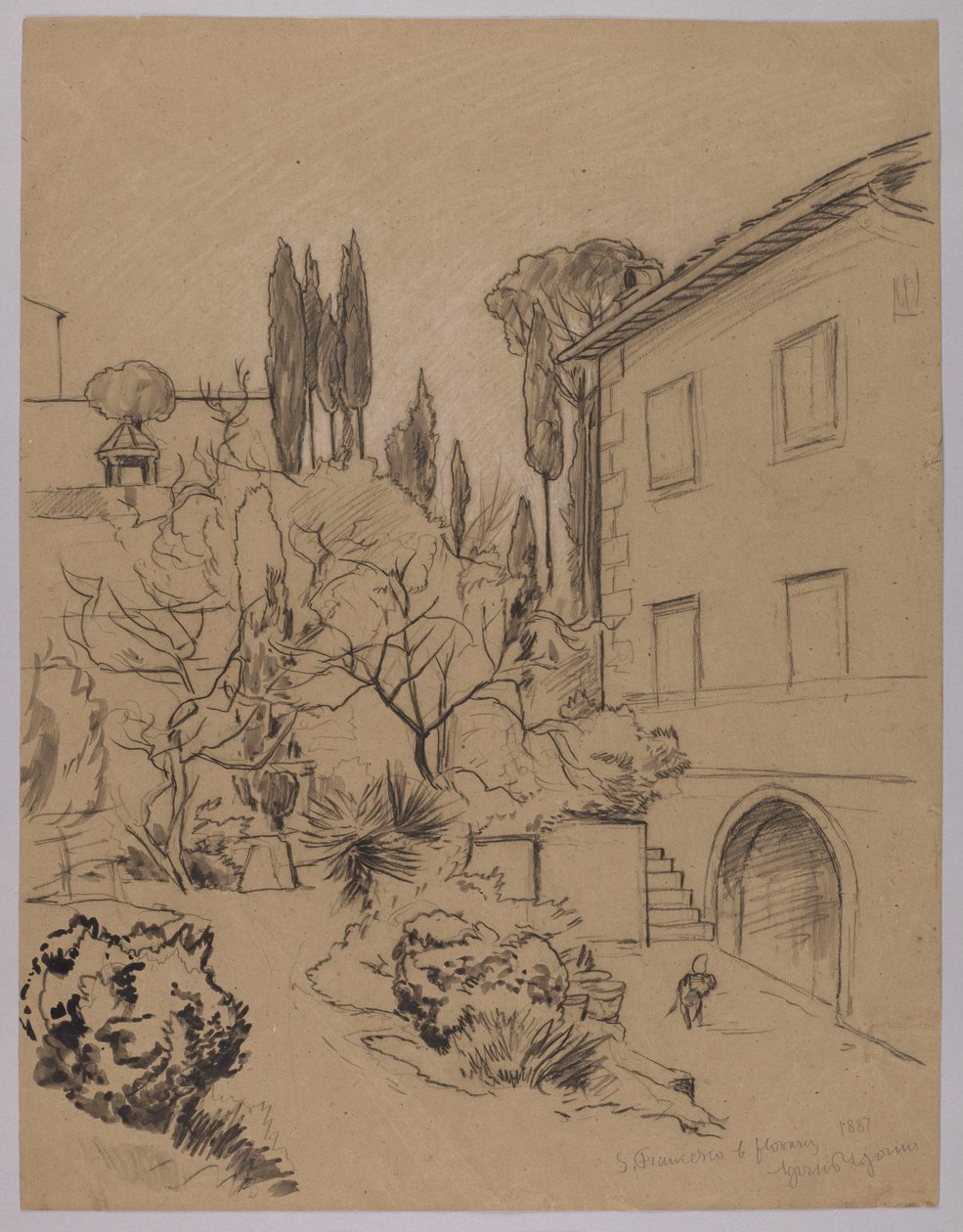 Ansicht des Klosters St. Franziskus in Florenz von Hans Thoma