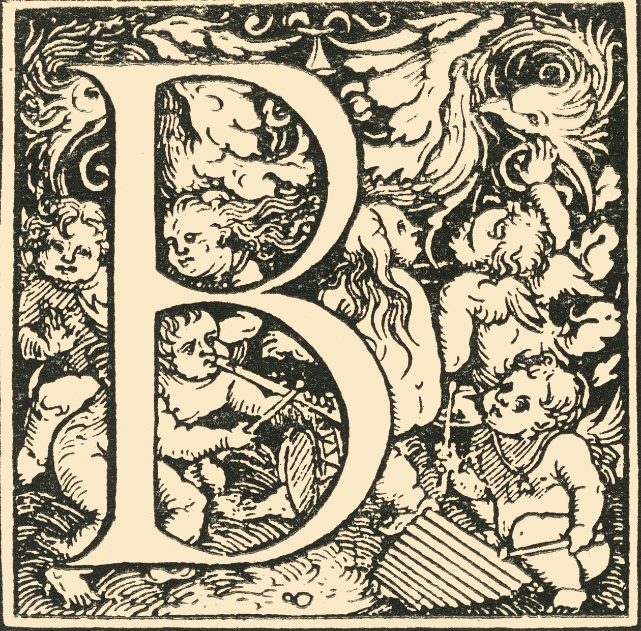 B - Ein Alphabet von Hans Weiditz, um 1520-1521, 1908 von Hans Weiditz