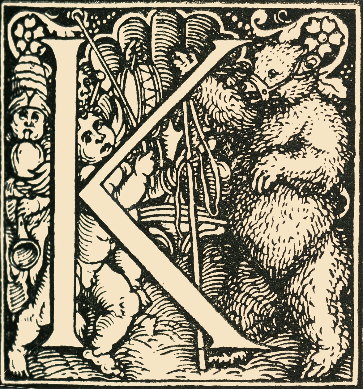 K - Ein Alphabet von Hans Weiditz, um 1520-1521, 1908 von Hans Weiditz