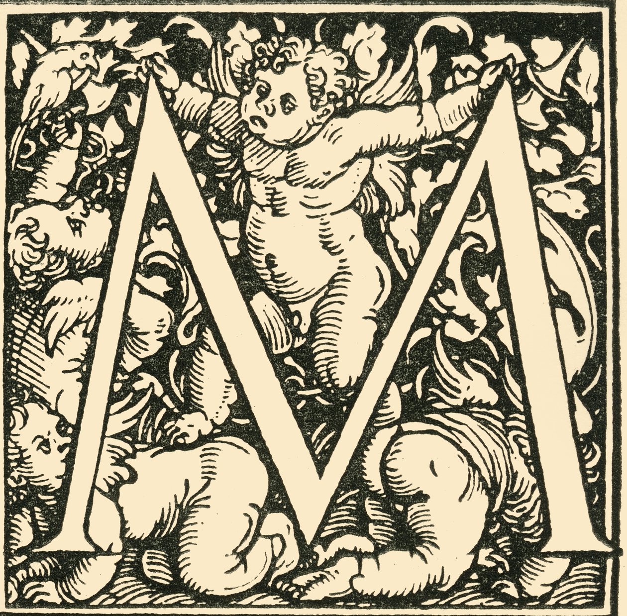 M - Ein Alphabet von Hans Weiditz, um 1520-1521, 1908 von Hans Weiditz