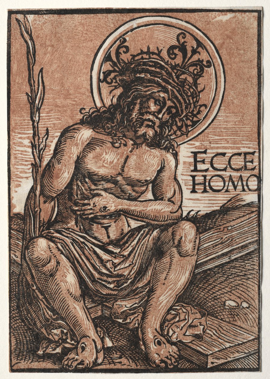 Der Schmerzensmann auf dem Kreuz sitzend, ca. 1522 von Hans Weiditz