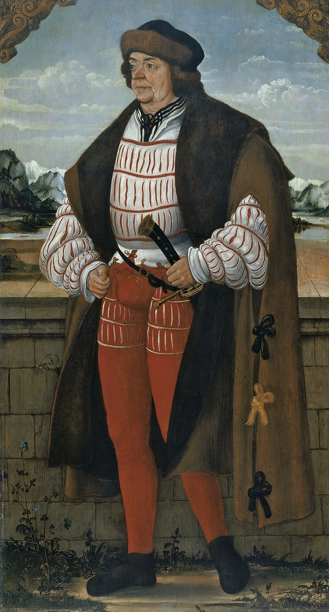 Der Hofnarr bekannt als Ritter Christoph, 1515 von Hans Wertinger von