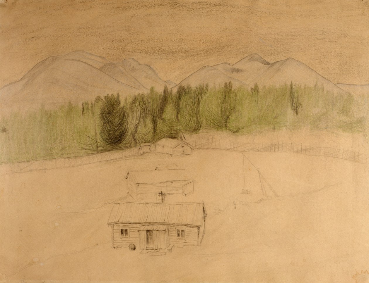 Entwurf zu "Winternacht in den Bergen" von Harald Oscar Sohlberg