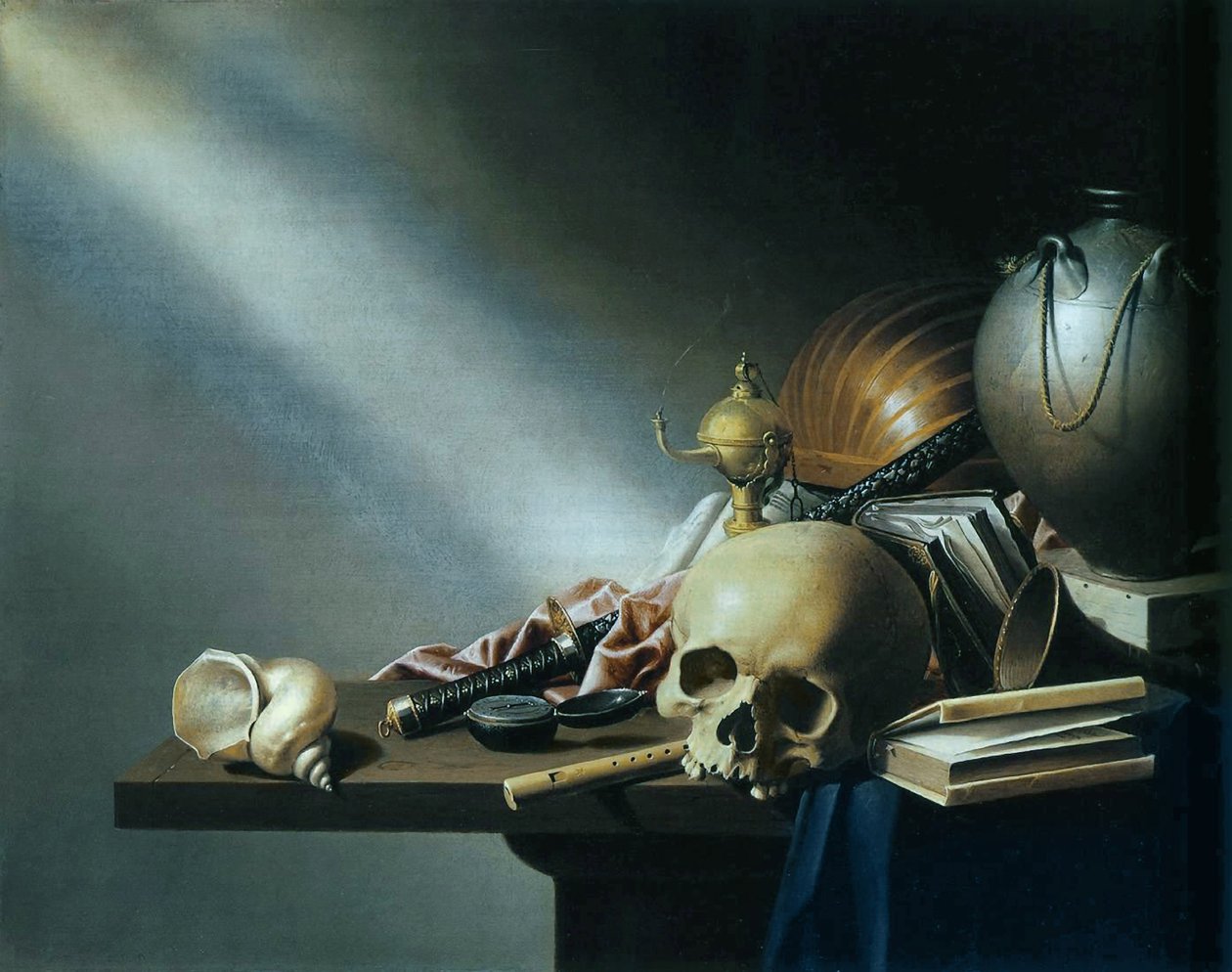 Stillleben: Eine Allegorie der Eitelkeiten des menschlichen Lebens, ca. 1640 von Harmen van Steenwyck