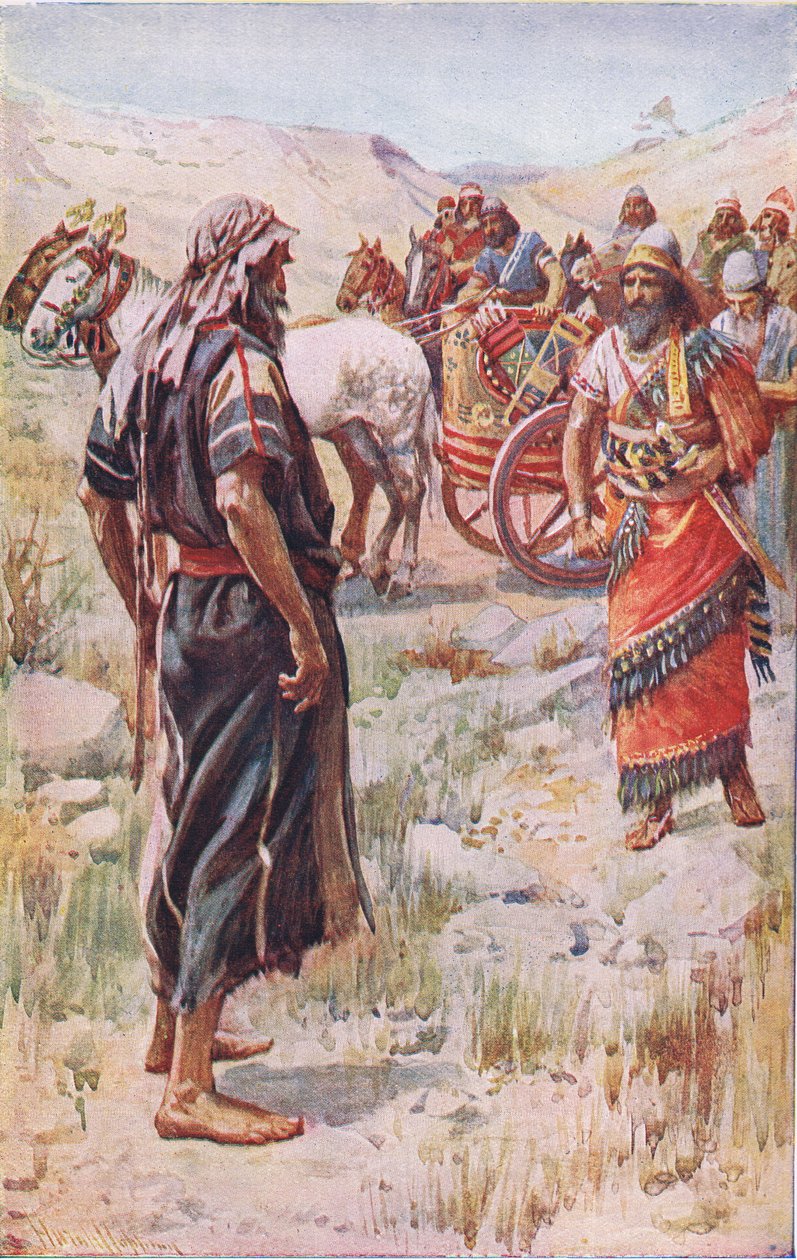 Elia und Ahab, Illustration aus Pictures That Teach The Crown Series, 1920 von Harold Copping