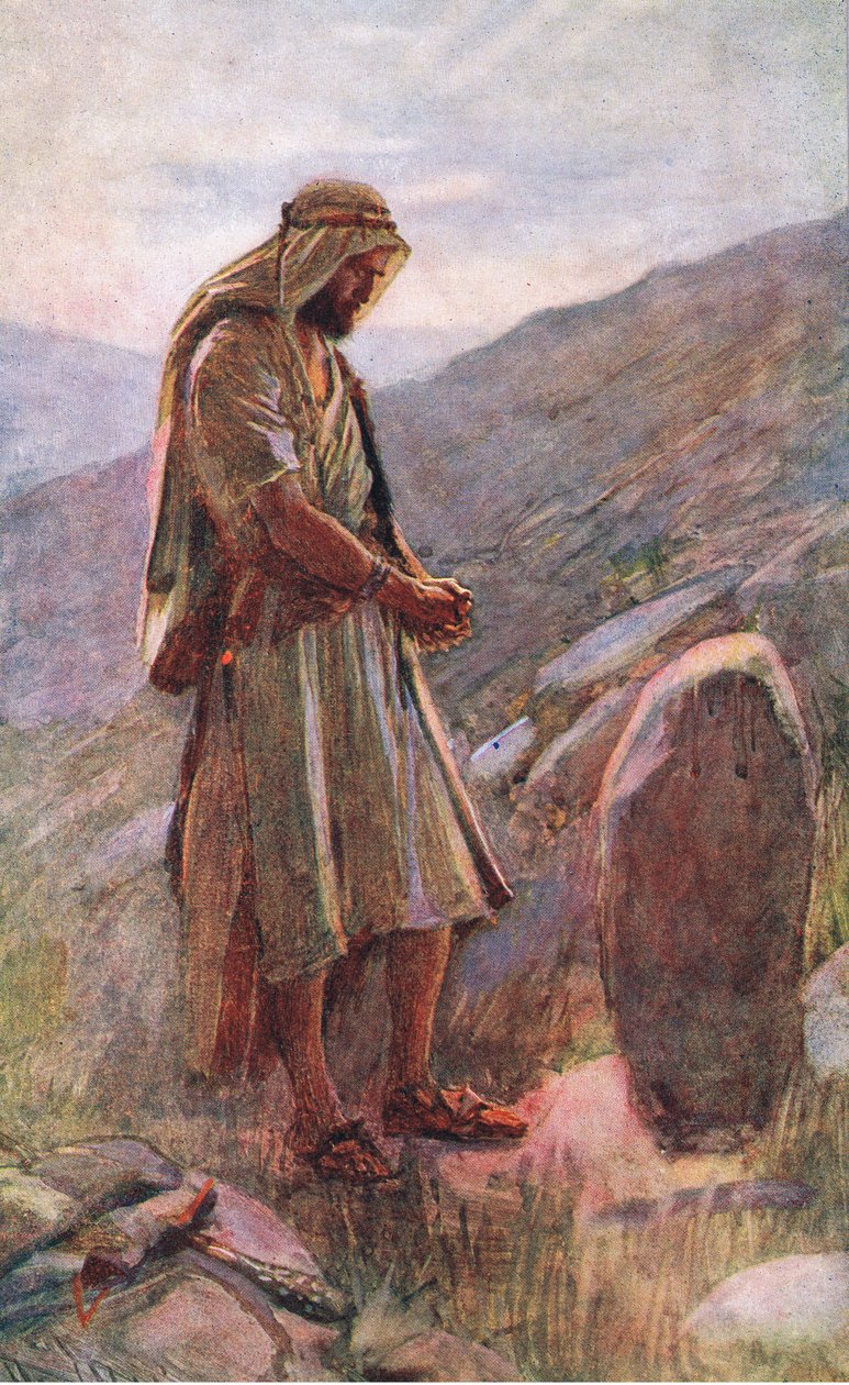Jakobs Gelübde, Illustration aus Bilder, die lehren Die Kronenserie, 1920 von Harold Copping